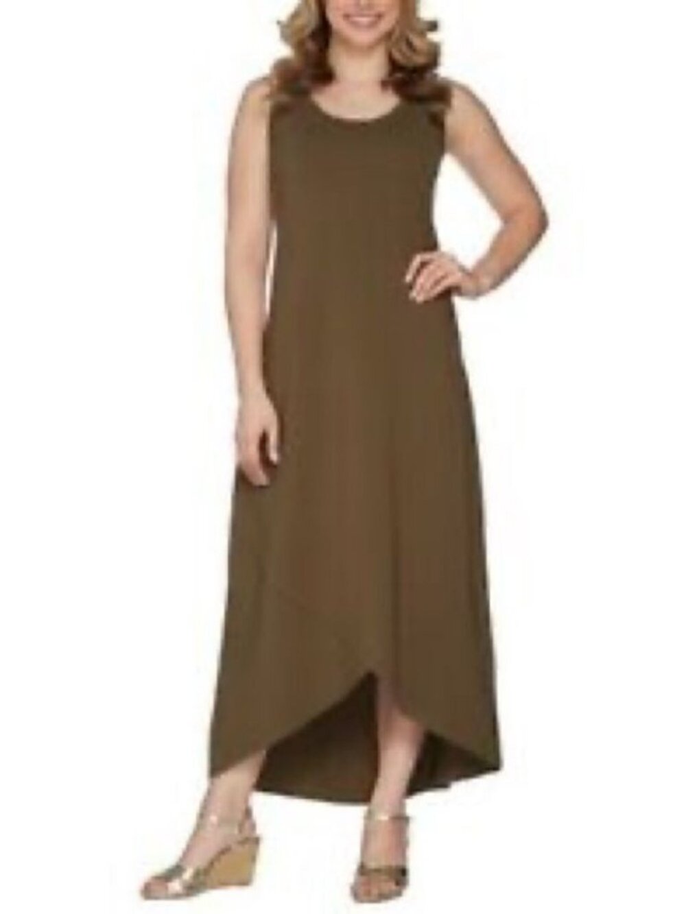 Isaac Mizrahi Hi-Low Tulip Hem Knit Dress